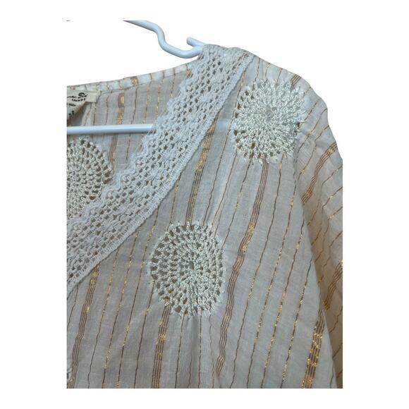 Womens Boho Bohemian Kaftan Blouse Shirt Top Cottage Indie Fairy Festival Hippie - Picture 3 of 6